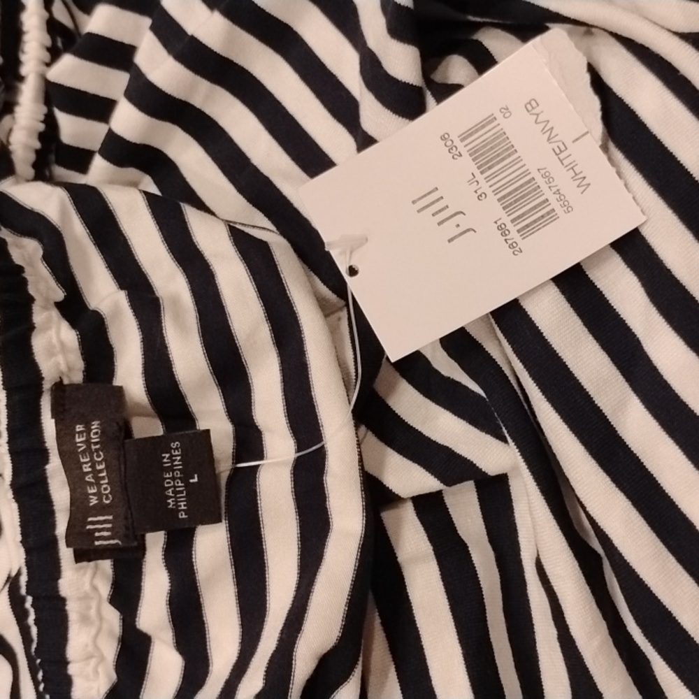 J.Jill Black and White Striped Women's Top - Picture 4 of 4